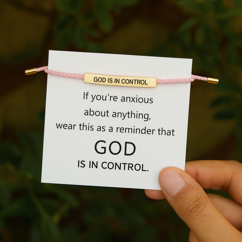 God is in Control bracelet in pink